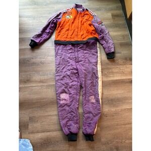 Vintage Pyrotect Racing Suit Purple Orange SFI Certified Nomex Kevlar Patches s